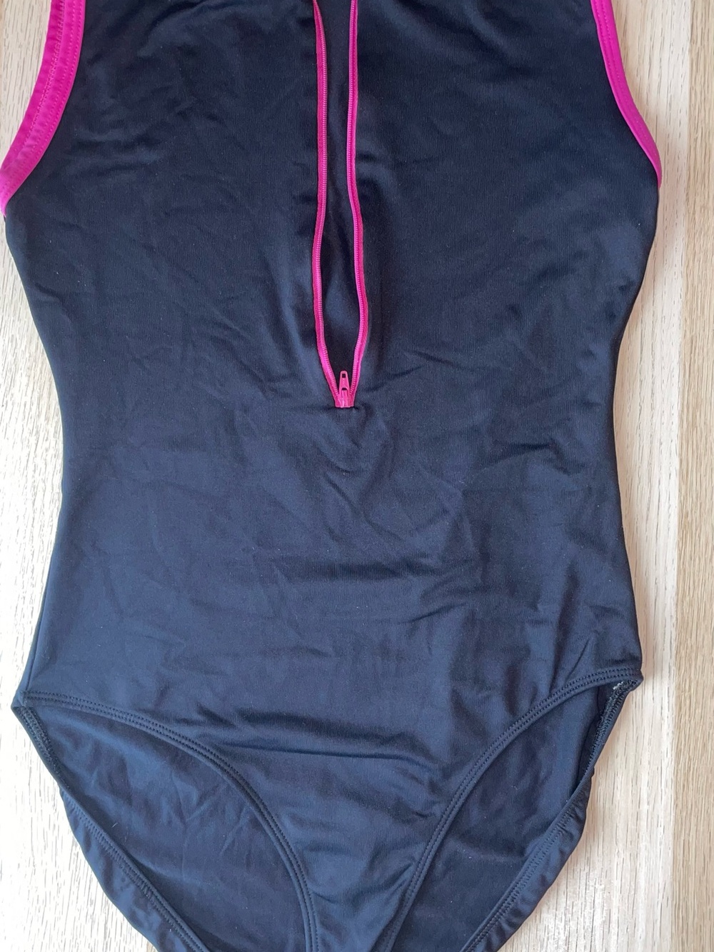 Black Leo  with Pink Trim and Front Zip size small